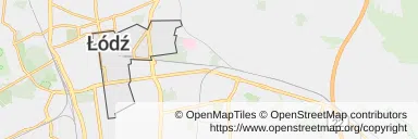 Mapa z zaznaczonym Śródmieściem w Łodzi