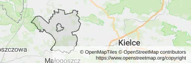 Mapa z zaznaczonym Łopusznem