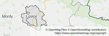 Mapa z zaznaczonymi Łosicami