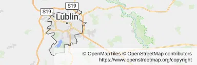 Mapa z zaznaczonym Lublinem