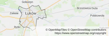 Mapa z zaznaczonym Łukowem