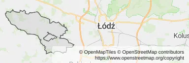 Mapa z zaznaczonym Lutomierskiem