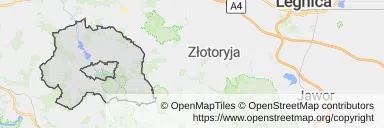 Mapa z zaznaczonym Lwówku Śląskim