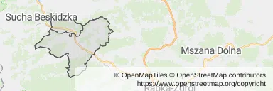 Mapa z zaznaczonym Makowie Podhalańskim