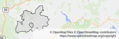 Mapa z zaznaczonym Maszewem