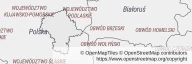 Mapa z zaznaczonym województwem mazowieckim