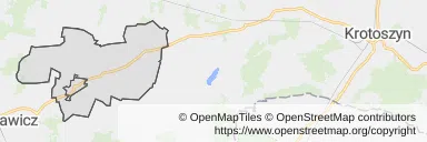 Mapa z zaznaczoną Miejskiej Górką
