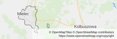 Mapa z zaznaczonym Mielcu