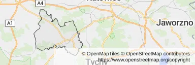 Mapa z zaznaczonym Mikołowem