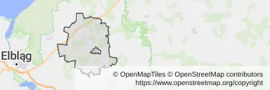 Mapa z zaznaczonym Młynarami
