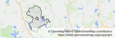 Mapa z zaznaczonym Morągiem