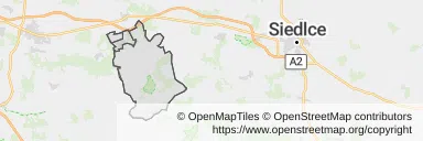 Mapa z zaznaczonym Mrozami