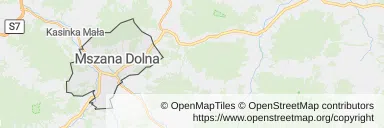 Mapa z zaznaczoną Mszanie Dolnej
