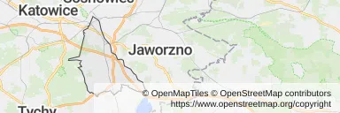 Mapa z zaznaczonymi Mysłowicami