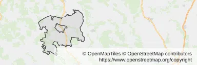 Mapa z zaznaczonym Myszyniecu