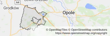 Mapa z zaznaczonym Niemodlinem
