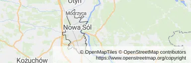 Mapa z zaznaczonym Nowej Soli