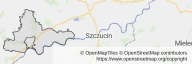Mapa z zaznaczonym Nowym Korczynem