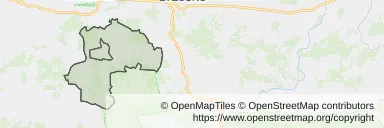 Mapa z zaznaczonym Nowym Wiśniczem
