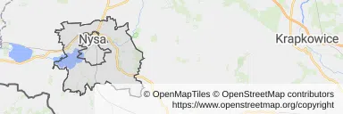Mapa z zaznaczoną Nysem