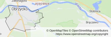 Mapa z zaznaczonym Obrzyckiem