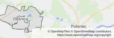 Mapa z zaznaczonym Oleśnicy