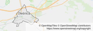 Mapa z zaznaczonym Oleśnicy