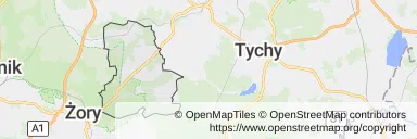 Mapa z zaznaczonym Orzeszem