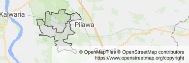 Mapa z zaznaczonym Osieckiem