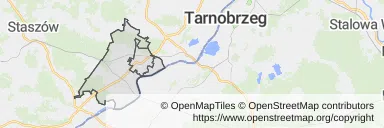 Mapa z zaznaczonym Osiekiem