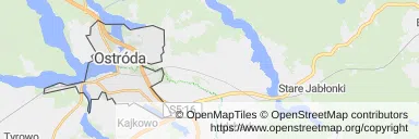 Mapa z zaznaczoną Ostródzem