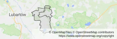 Mapa z zaznaczonym Ostrowie Lubelskim