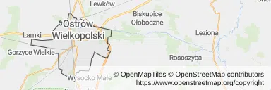 Mapa z zaznaczonym Ostrowie Wielkopolskim