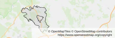 Mapa z zaznaczonym Ostrzeszowem