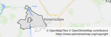 Mapa z zaznaczonym Pakości