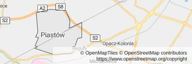 Mapa z zaznaczonym Piastowem