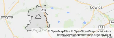 Mapa z zaznaczonym Piątkiem