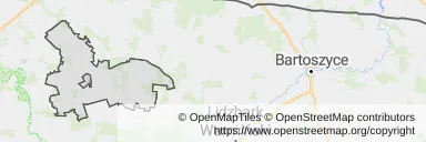 Mapa z zaznaczonym Pieniężnem