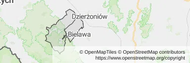 Mapa z zaznaczonymi Pieszycami
