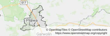 Mapa z zaznaczoną Pilawem
