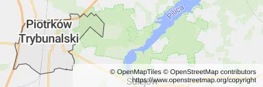 Mapa z zaznaczonym Piotrkowie Trybunalskim