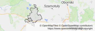 Mapa z zaznaczonym Pniewami