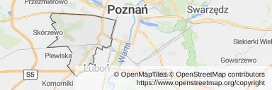 Mapa z zaznaczonym Grunwaldem w Poznaniu