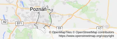 Mapa z zaznaczonym Nowe Miastoem w Poznaniu