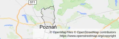 Mapa z zaznaczonym Stare Miastoem w Poznaniu