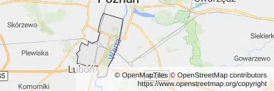 Mapa z zaznaczoną Wildą w Poznaniu