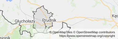 Mapa z zaznaczonym Prudnikiem