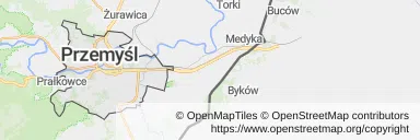 Mapa z zaznaczonym Przemyślu