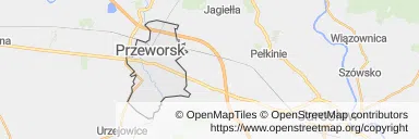 Mapa z zaznaczonym Przeworskiem