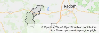 Mapa z zaznaczoną Przysusze